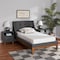 Baxton Studio Louvain MidCentury Modern Transitional Dark Grey Fabric Upholstered Twin Size 3Piece Bedroom Set 219-8153-9109-ZORO - alternate 1
